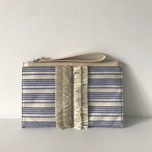 Botkier Striped Straw Clutch